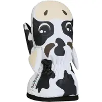 Snowlife - Skihandsker børn - Baby Animal Mitten Cow til Unisex - Børnetoj Størrelse M - Hvid