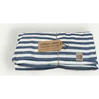 Fyrklövern Lovely Linen Lovely dug 145 x 300 cm, Edge Denim Blue