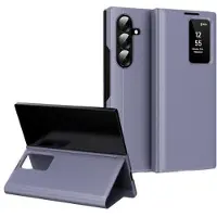 Mtp Products Samsung Galaxy Z Fold7 Smart Clear View Flip-etui med kortholder - grå-lilla