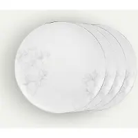 Fyrkövern Kaprifolie tallerken 27 cm 4-pak, Hvid Middagstallerken