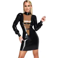 Late X Latex dress with long sleeves