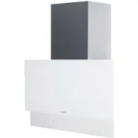 Edesa ECV-7832 GWH - Hætte - skorsten - bredde: 70 cm - dybde: 29 cm - udtrækning og recirkulation (-) - rustfrit stål/hvidt glas