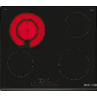 Bosch Serie | 6 PKF631FP3E - Keramisk kogeplade - 4 plader - Niche - bredde: 56 cm - dybde: 49 cm facetteret front - sort