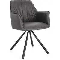 Scandinavian Living Cortado mørkegrå spisebordsstol - 180° drej, stålben, PVC | Møbelsalg.dk