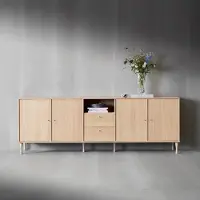 Mistral Skænk - Hvidpigmenteret eg 220 cm x 61 cm x 42 cm | Møbelsalg.dk