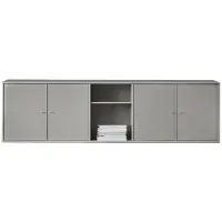 Mistral - Skænk med 4 låger og hylde - Lysegrå 265.2 cm x 133.9 cm x 42 cm | Møbelsalg.dk