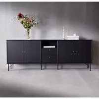 Mistral Skænk i sort bejdset - Eg 220 cm x 61 cm x 42 cm | Møbelsalg.dk