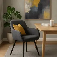 Scandinavian Living Emilie spisebordsstol - Bouclé-Stof & Sort Metal | Møbelsalg.dk