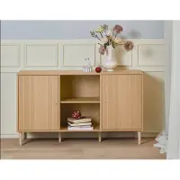 Mistral skænk på ben m. 2 låger og hylde - Hvidpigmenteret eg 177 cm x 61 cm x 42 cm | Møbelsalg.dk