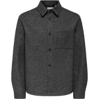 Only & Sons Skjorte 'Micah Twill Overshirt FRML -- Men's Overshirt Shirt Medium Gray Melange Man ONLY &amp; SONS' grå