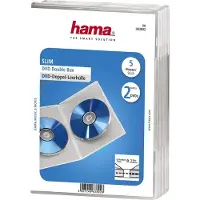 Hama Double DVD Jewel Case, Slim 5 , transparent, 2 diske, Transparent