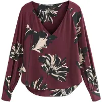 Next Bluse creme / mørkegrå / bordeaux