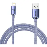 Baseus Crystal Shine USB-A / Lightning-kabel - 2m - Lilla