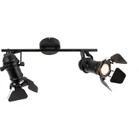 QAZQA Smart spotlight sort inkl. WiFi GU10 2-lys med klapper - Movie