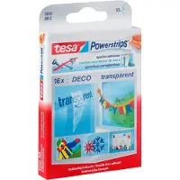 Beiersdorf Tesa Powerstrips Deco - Monteringsklæbemiddel - gennemsigtig (pakke med 16)