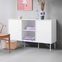 Mistral Skænk - Inklusiv låger - Hvid 133 cm x 61 cm x 42 cm | Møbelsalg.dk