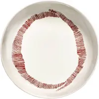 Serax Ottolenghi Feast dyb tallerken Ø22 cm 2-pak White stripes-red