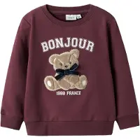 Name it Sweatshirt 'NMFRear' lysebeige / indigo / burgunder / hvid