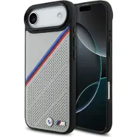 BMW M Tricolor MagSafe-etui med metallogo til iPhone 17 Air - grå