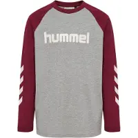 Hummel Funktionsskjorte grå-meleret / burgunder