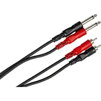 Hosa Technology CPR-203, 2 x RCA, Hanstik, 2 x 6.35mm TS, Hanstik, 3 m, Sort