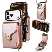 Mtp Products iPhone 17 Pro Max/18 Pro Max Alt-i-et cover med pung og rem - Rødguld