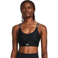 Under Armour Kvinders Infinity Mid Impact Sports BH, (001) Sort / Hvid, Medium D-DD