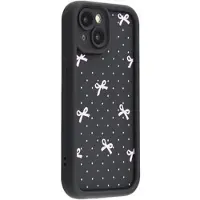 Mtp Products iPhone 13 Stilfuldt stødsikkert TPU cover med forhøjede kanter - Sort / Prikket sløjfe