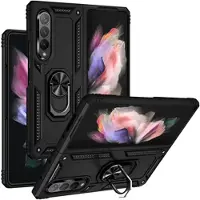Mtp Products Samsung Galaxy Z Fold3 5G Hybrid Cover med Metal Stativ - Sort