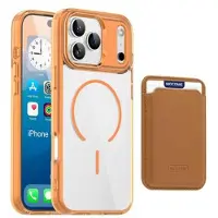 Mtp Products iPhone 17 Pro Max MagSafe Cover med kortholder - orange / gennemsigtig