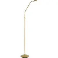 QAZQA Moderne gulvlampe messing inkl. LED 3-trins dæmpbar genopladelig - Waldorf