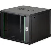 Digitus Dynamic Basic DN-19 09U-6/6-EC-SW - Rack kabinet - vægmonterbar - sort, RAL 9005 - 9U - 19
