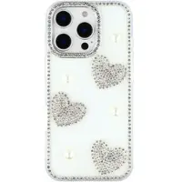 Mtp Products iPhone 16 Pro Funklende Kærlighed og Perle Hybrid Cover - Hvid