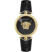 Versace Kvartsur til kvinder - - Palazzo VECO02722 - Sort - Læder - 30 Atm