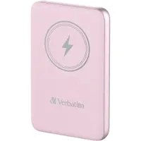 Verbatim Charge 'n' Go - Trådløs power bank - magnetisk montering - Li-pol - 10000 mAh - 20 Watt - 2.4 A - Apple Fast Charge, PD 3.0, QC 3.0, Apple 2.4A, USB BC 1.2 (USB-C) - pink