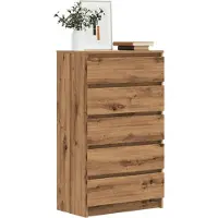 vidaXL kommode, håndlavet eg, 60x36x103 cm, træbaseret materiale