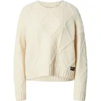 Superdry Superdrytil kvinder. W6110498A Mælkehvid chunky strikket trøje (M), Casual, Polyester, Lange ærmer