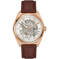 Bulova Herreur 97A175 Classic Sølvfarvet/Læder Ø41 mm
