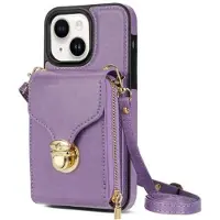 Mtp Products iPhone 14 Alt-i-et cover med pung og rem - Lilla