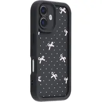 Mtp Products iPhone 17 Stilfuldt stødsikkert TPU cover med forhøjede kanter - Sort / Prikket sløjfe