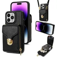Mtp Products iPhone 16 Pro Alt-i-et cover med pung og rem - Sort