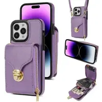 Mtp Products iPhone 16 Pro Max Alt-i-et cover med pung og rem - Lilla