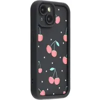 Mtp Products iPhone 14 Plus Stilfuldt stødsikkert TPU cover med forhøjede kanter - sort / Kirsebær