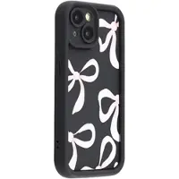 Mtp Products iPhone 14 Plus Stilfuldt stødsikkert TPU cover med forhøjede kanter - sort / stor sløjfe