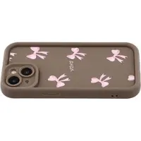 Mtp Products iPhone 15 Stilfuldt stødsikkert TPU cover med forhøjede kanter - Brun / Sløjfe