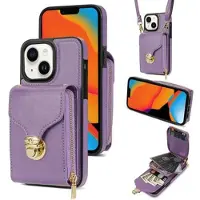 Mtp Products iPhone 15 Plus Alt-i-et cover med pung og rem - Lilla