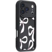 Mtp Products iPhone 17 Pro Stilfuldt stødsikkert TPU cover med forhøjede kanter - sort / stor sløjfe