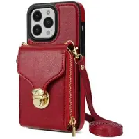 Mtp Products iPhone 14 Pro Max Alt-i-et cover med pung og rem - rød