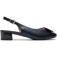 Caprice sling pumps, blue, made of Leather/synsthetik/textile with Block heel, Size 40