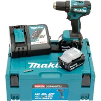Makita DDF485RTJ 18V bore-/skruemaskine med 2x5,0 Ah batterier